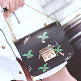 Ladies' Handbag with Palm Tree and Gold Detail