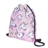 Light Pink Unicorn Drawstring Bag