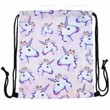 Light Pink Unicorn Drawstring Bag