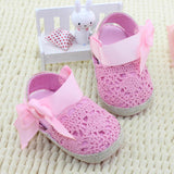 Pink Crochet Baby Shoes with Side Bow