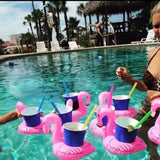 A Set of 2 Floating Flamingo Drink Holders