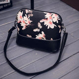 Black Floral Messenger Bag